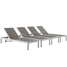 Load image into Gallery viewer, Shore Outdoor Patio Aluminum Chaise Set of 4 by Modway
