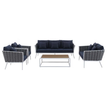 Load image into Gallery viewer, Stance 5 Piece Outdoor Patio Aluminum Sectional Sofa Set by Modway