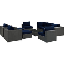 Load image into Gallery viewer, Sojourn 10 Piece Outdoor Patio Sunbrella¨ Sectional Set by Modway