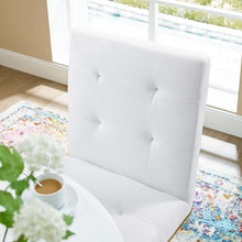 Load image into Gallery viewer, Privy Gold Stainless Steel Upholstered Fabric Dining Accent Chair by Modway
