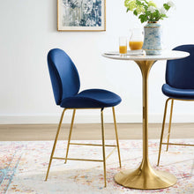 Load image into Gallery viewer, Scoop Gold Stainless Steel Leg Performance Velvet Counter Stool by Modway