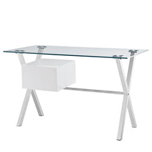 Load image into Gallery viewer, Stasis Glass Top Office Desk by Modway