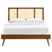 Load image into Gallery viewer, Kelsea Cane and Wood Full Platform Bed With Splayed Legs by Modway