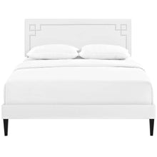 Load image into Gallery viewer, Ruthie Vinyl Queen Platform Bed with Squared Tapered Legs by Modway