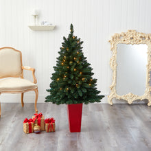 Load image into Gallery viewer, 52' Northern Rocky Spruce Artificial Christmas Tree w/ 100 Clear Lights
