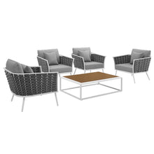 Load image into Gallery viewer, Stance 5 Piece Outdoor Patio Aluminum Sectional Sofa Set by Modway