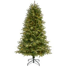 Load image into Gallery viewer, 6' Snowed Grand Teton Artificial Christmas Tree with 300 Clear Lights