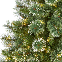 Load image into Gallery viewer, 6' Wisconsin Slim Snow Tip Pine Artificial Christmas Tree w/ 300 Clear LED Light