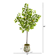 Load image into Gallery viewer, 5' Lemon Artificial Tree in Floral Planter