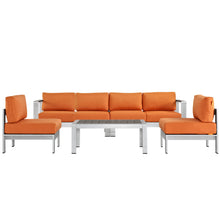 Load image into Gallery viewer, Shore 5 Piece Outdoor Patio Aluminum Sectional Sofa Set by Modway