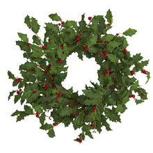 Load image into Gallery viewer, 24" Holly Berry Artificial Wreath