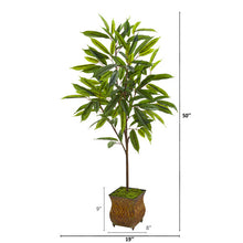 Load image into Gallery viewer, 50" Ficus Artificial Plant in Decorative Metal Planter