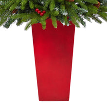 Load image into Gallery viewer, 62' Snow Tipped Portl& Spruce Artificial Christmas Tree w/ Frosted Berries