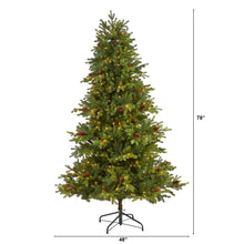 Load image into Gallery viewer, 6.5' Yukon Mountain Fir Artificial Christmas Tree with 450 Clear Lights