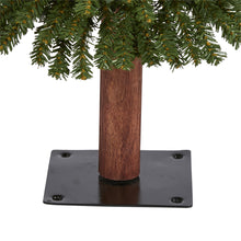 Load image into Gallery viewer, 3' Grand Alpine Artificial Christmas Tree with 50 Clear Lights w/Natural Trunk