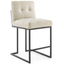 Load image into Gallery viewer, Privy Black Stainless Steel Upholstered Fabric Counter Stool Set of 2 by Modway