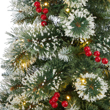 Load image into Gallery viewer, 52' Frosted Swiss Pine Artificial Christmas Tree w/ 100 Clear LED Lights