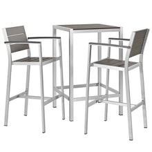 Load image into Gallery viewer, Shore 3 Piece Outdoor Patio Aluminum Pub Set by Modway