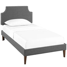 Load image into Gallery viewer, Corene Fabric Twin Platform Bed with Squared Tapered Legs by Modway