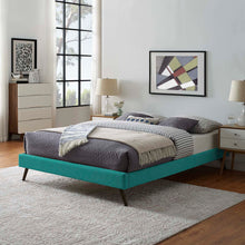 Load image into Gallery viewer, Loryn Fabric King Bed Frame with Round Splayed Legs by Modway