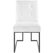 Load image into Gallery viewer, Privy Black Stainless Steel Upholstered Fabric Dining Chair by Modway