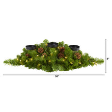Load image into Gallery viewer, 30" Christmas Artificial Pine Triple Candelabrum w/35 Clear Lights