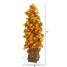 Load image into Gallery viewer, 41" Autumn Maple Artificial Tree in Decorative Metal Planter