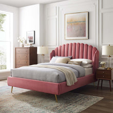 Load image into Gallery viewer, Lana Performance Velvet Queen Wingback Platform Bed by Modway