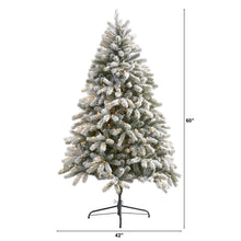 Load image into Gallery viewer, 6' Flocked South Carolina Spruce Artificial Christmas Tree w 450 Clear Lights