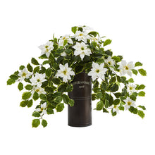Load image into Gallery viewer, 21" Poinsettia and Variegated Holly Artificial Plant in Decorative Planter