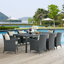 Load image into Gallery viewer, Sojourn 9 Piece Outdoor Patio Sunbrella¨ Dining Set by Modway