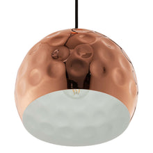 Load image into Gallery viewer, Dimple 10" Half-Sphere Rose Gold Pendant Light by Modway