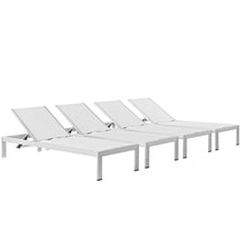 Load image into Gallery viewer, Shore Outdoor Patio Aluminum Chaise Set of 4 by Modway