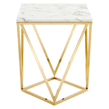 Load image into Gallery viewer, Vertex Gold Metal Stainless Steel End Table by Modway