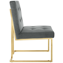Load image into Gallery viewer, Privy Gold Stainless Steel Performance Velvet Dining Chair by Modway