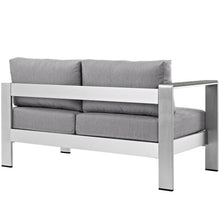 Load image into Gallery viewer, Shore Left-Arm Corner Sectional Outdoor Patio Aluminum Loveseat by Modway