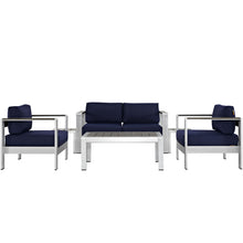 Load image into Gallery viewer, Shore 6 Piece Outdoor Patio Aluminum Sectional Sofa Set by Modway