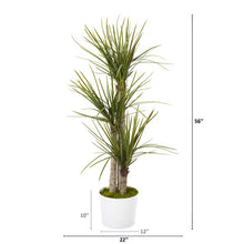 Load image into Gallery viewer, 56" Yucca Artificial Tree in Tin White Planter