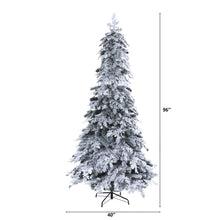 Load image into Gallery viewer, 8' Flocked Montana Down Swept Spruce Artificial Christmas Tree