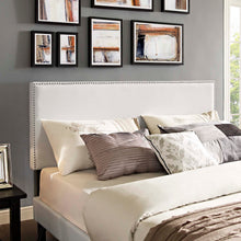 Load image into Gallery viewer, Macie Vinyl King Platform Bed with Round Splayed Legs by Modway