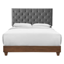 Load image into Gallery viewer, Rhiannon Diamond Tufted Upholstered Fabric Queen Bed by Modway