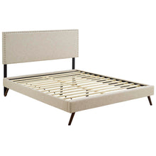 Load image into Gallery viewer, Macie Fabric Queen Platform Bed with Round Splayed Legs by Modway