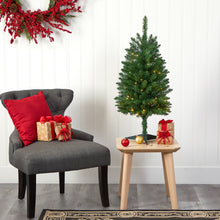 Load image into Gallery viewer, 3' Slim Green Mountain Pine Artificial Christmas Tree with 50 Clear LED Lights