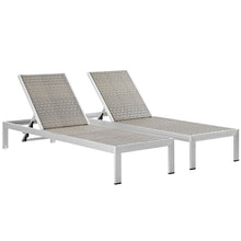 Load image into Gallery viewer, Shore Outdoor Patio Aluminum Chaise Set of 2 by Modway