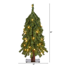 Load image into Gallery viewer, 2' Grand Alpine Artificial Christmas Tree with 35 Clear Lights