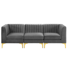 Load image into Gallery viewer, Triumph Channel Tufted Performance Velvet 3-Seater Sofa by Modway