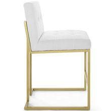Load image into Gallery viewer, Privy Gold Stainless Steel Upholstered Fabric Counter Stool by Modway