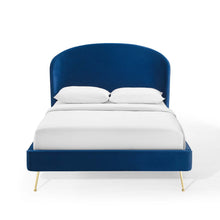 Load image into Gallery viewer, Mira Upholstered Performance Velvet Queen Platform Bed by Modway