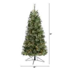 Load image into Gallery viewer, 5' Cashmere Slim Artificial Christmas Tree with 250 Warm White Lights