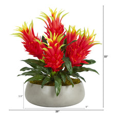 Load image into Gallery viewer, 22" Dragon Fruit Artificial Plant in Gray Garden Vase